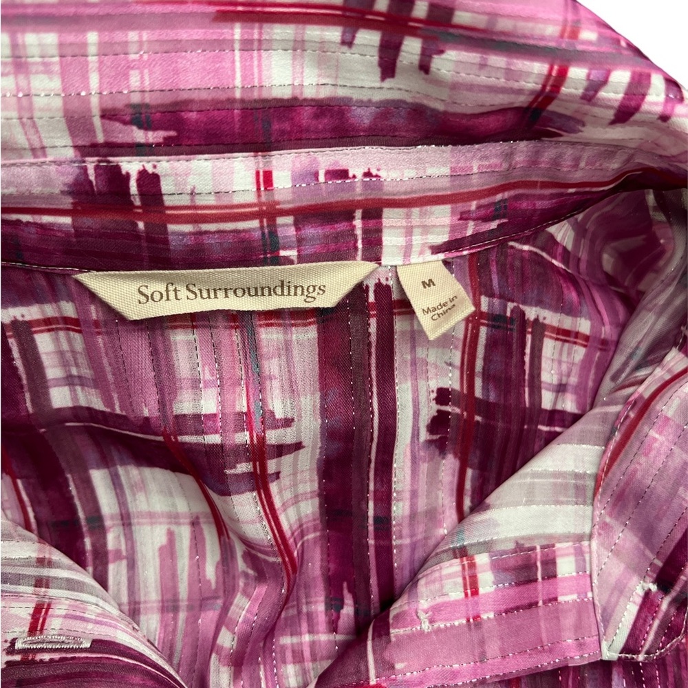 Soft Surroundings Button Down Sheer Shirt Medium - image 5